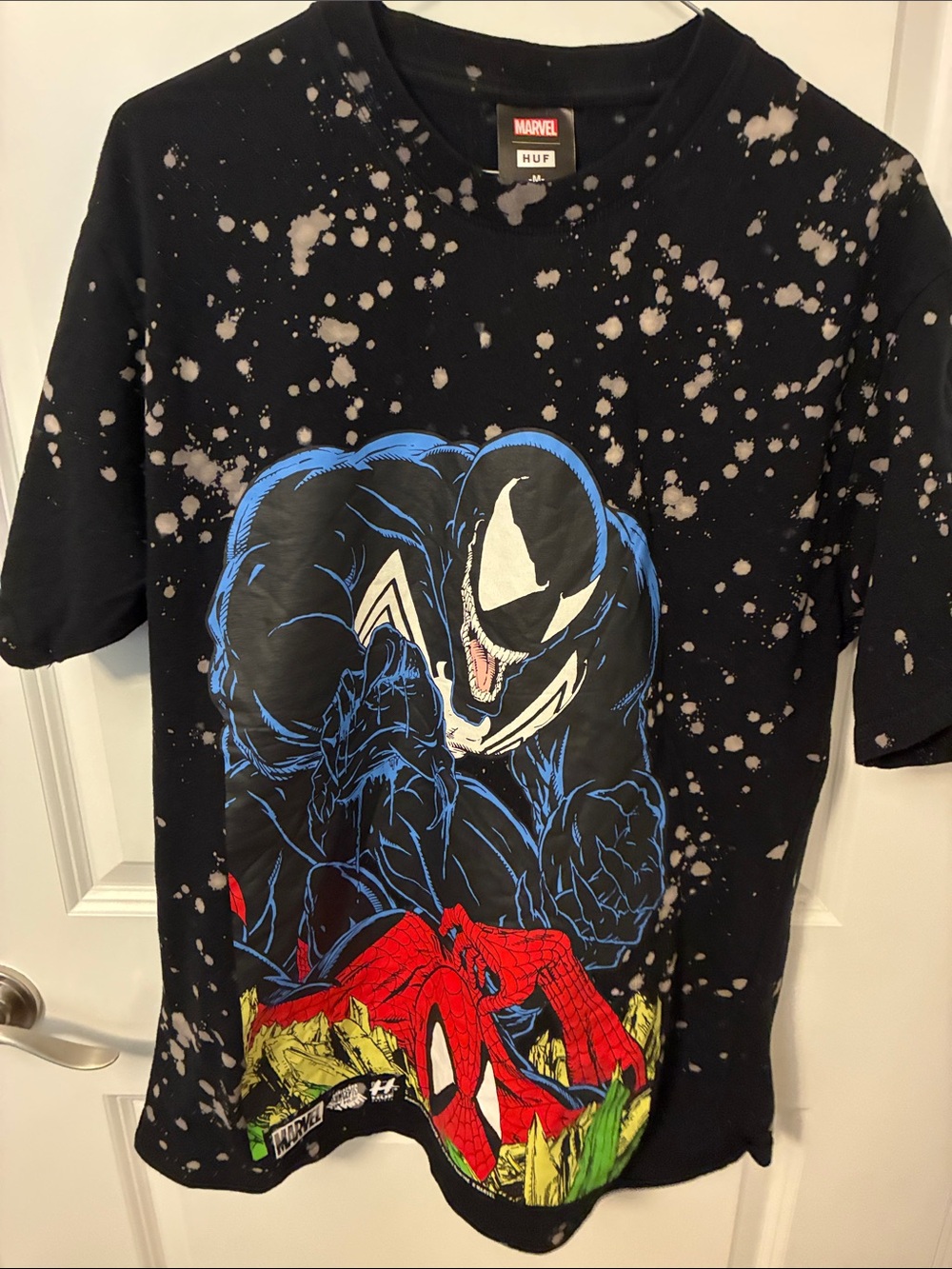 Marvel HUF Men’s Black Spider-Man/Venom Graphic Tee - Short Sleeve